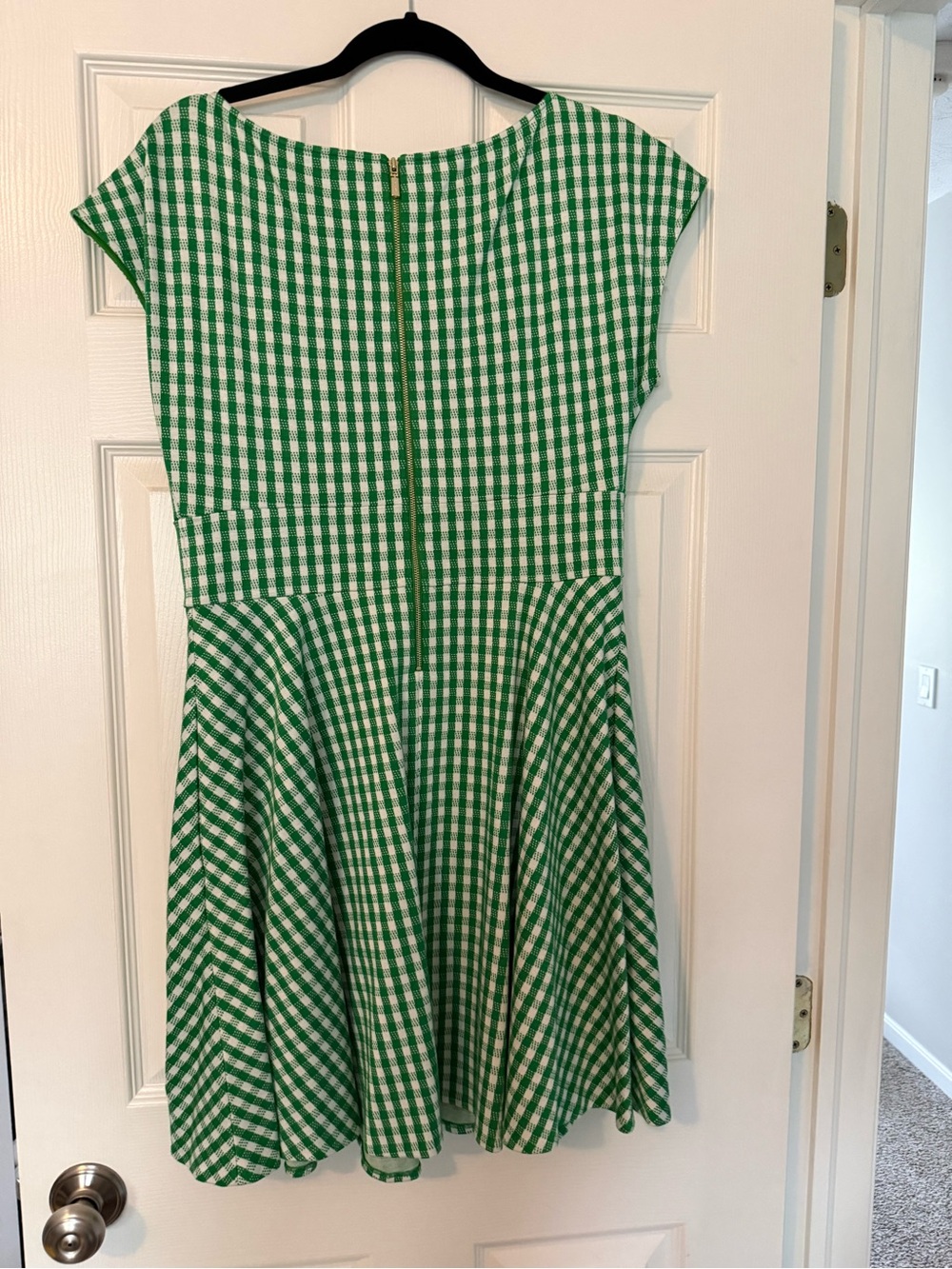 kate spade Green and White Gingham Skater Dress - Picture 2 of 3